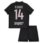Günstige Paris Saint-Germain D. Doue 14 Kindertrikot Vierte Jordan 2025/26 Kurzarm