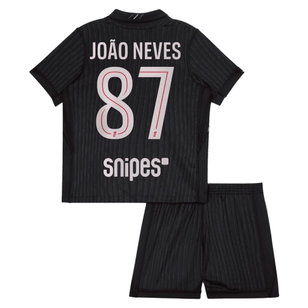 Günstige Paris Saint-Germain Joao Neves 87 Kindertrikot Vierte Jordan 2025/26 Kurzarm