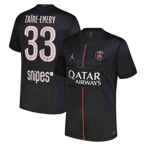 Günstige Paris Saint-Germain Zaire-Emery 33 Herrentrikot Vierte Jordan 2025/26 Kurzarm