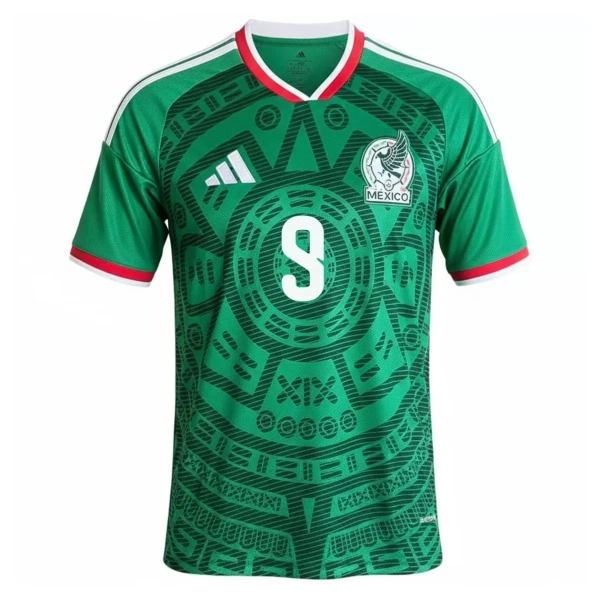 Günstige Mexiko Raul 9 Herrentrikot Heim WM 2026 Kurzarm