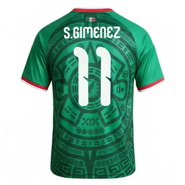 Günstige Mexiko S.Gimenez 11 Herrentrikot Heim WM 2026 Kurzarm
