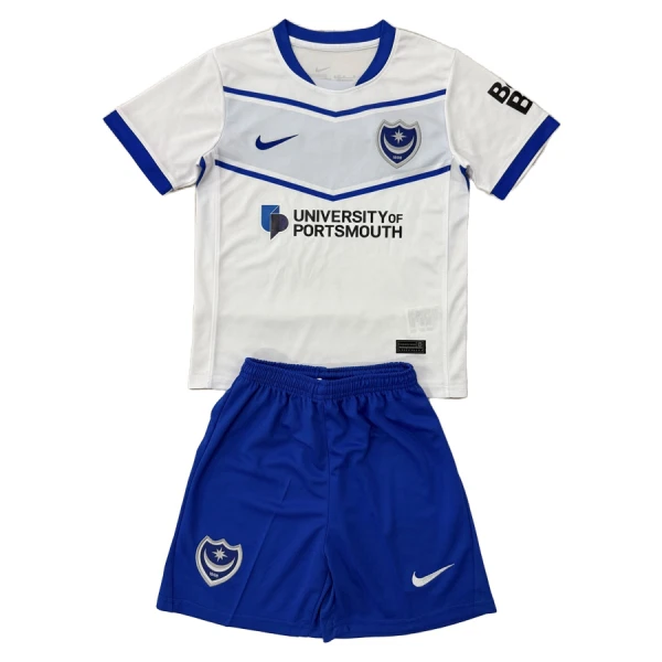 Günstige Portsmouth Kindertrikot Auswärts 2025/26 Kurzarm