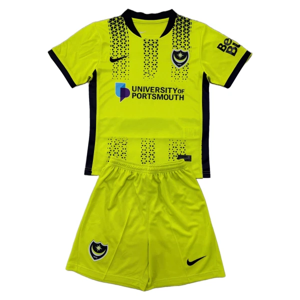 Günstige Portsmouth Kindertrikot Ausweich 2025/26 Kurzarm