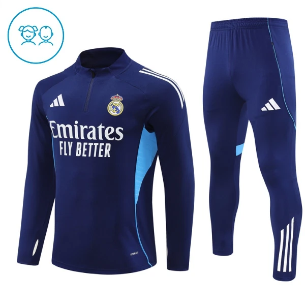 Real Madrid Trainingspullover Kinder 2025/26 Viertelreißverschluss Navy