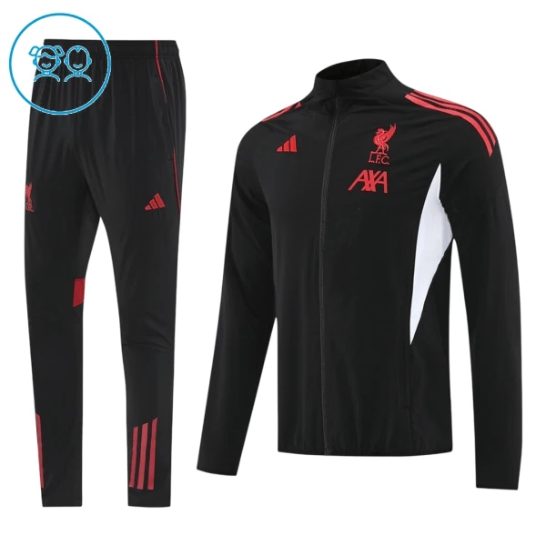 Liverpool Trainingsjackenanzüge Kinder 2025/26 Schwarze