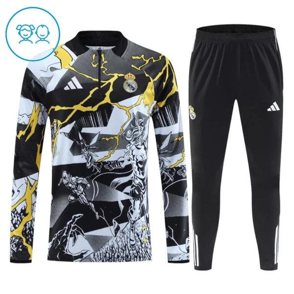 Real Madrid Marvel Trainingspullover Kinder 2026/27 Viertelreißverschluss Schwarze