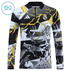 Real Madrid Marvel Trainingspullover Kinder 2026/27 Viertelreißverschluss Schwarze