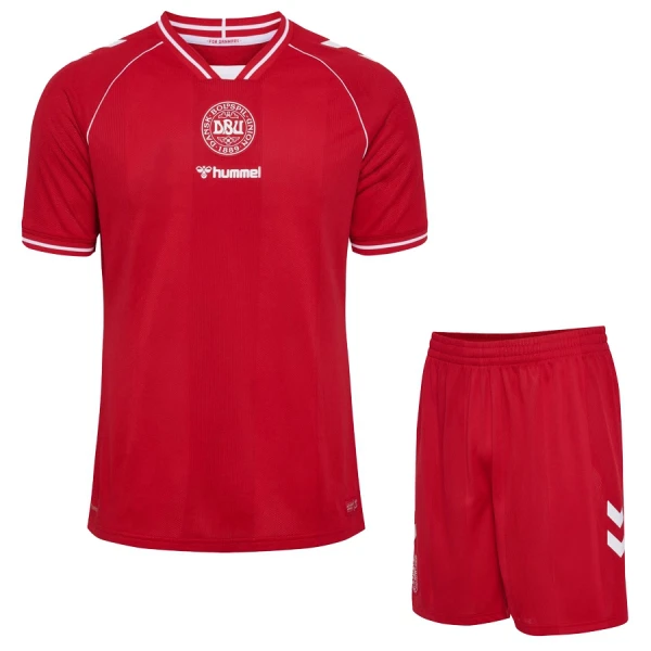 Günstige Dänemark Kindertrikot Heim WM 2026 Kurzarm