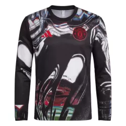Günstige Manchester United Pre-Match Herrentrikot 2025/26 Langarm
