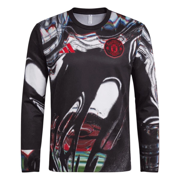 Günstige Manchester United Pre-Match Herrentrikot 2025/26 Langarm
