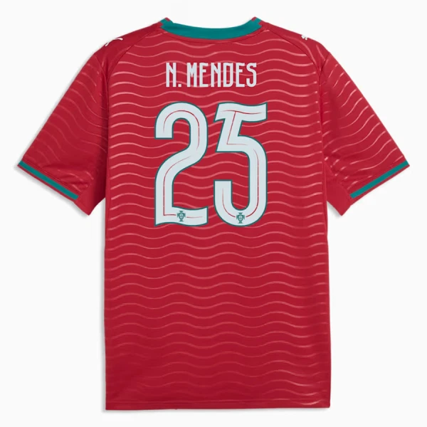 Günstige Portugal Nuno Mendes 25 Herrentrikot Heim WM 2026 Kurzarm