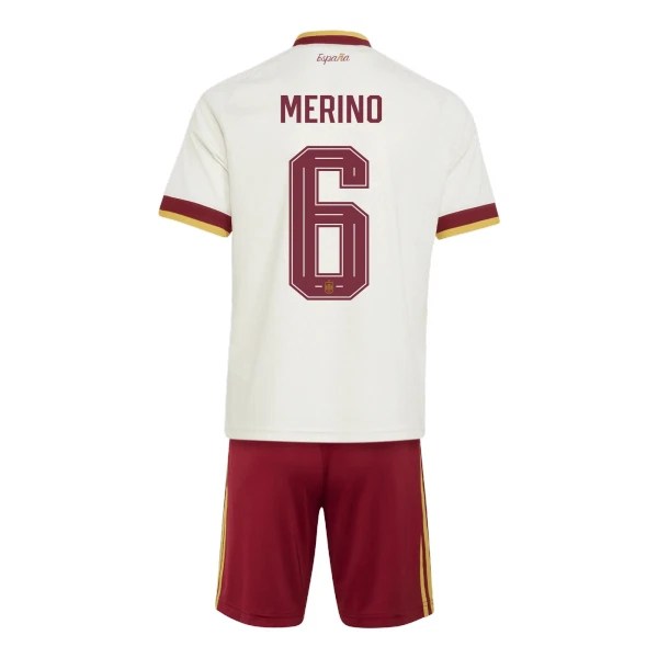 Günstige Spanien Merino 6 Kindertrikot Auswärts WM 2026 Kurzarm Günstige Spanien Merino 6 Kindertrikot Auswärts WM 2026 Kurzarm