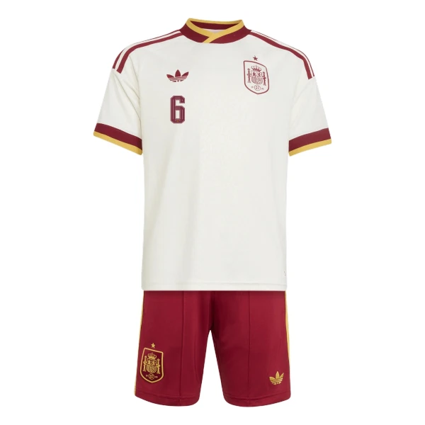 Günstige Spanien Merino 6 Kindertrikot Auswärts WM 2026 Kurzarm
