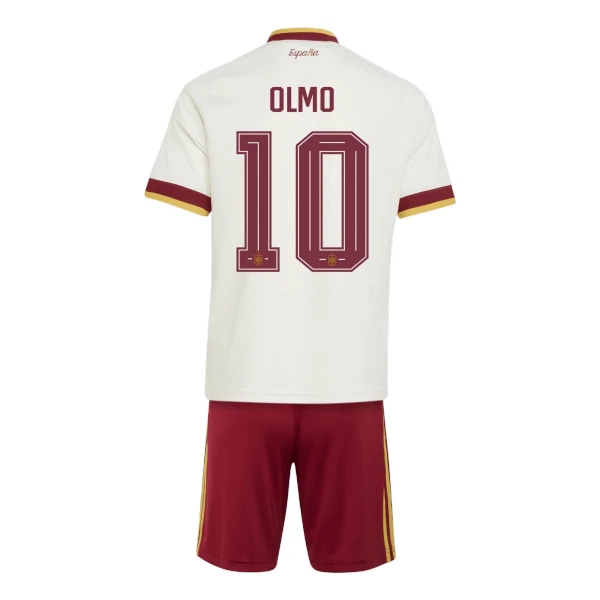 Günstige Spanien Olmo 10 Kindertrikot Auswärts WM 2026 Kurzarm