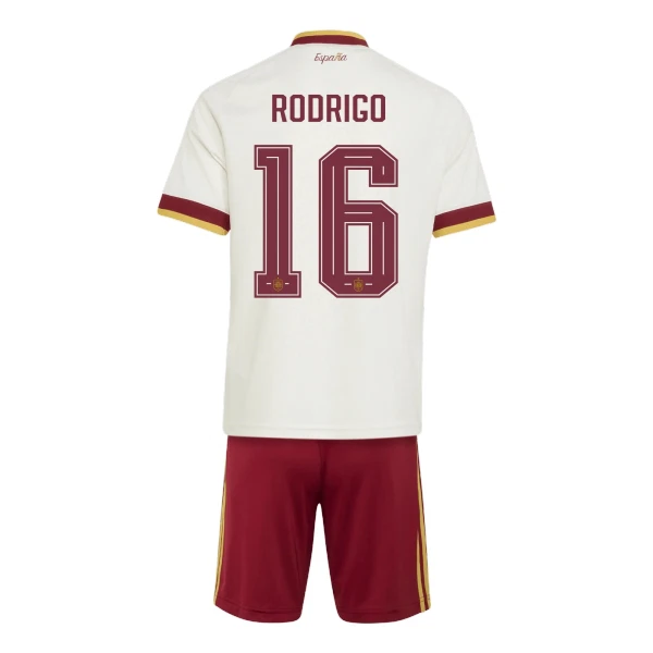 Günstige Spanien Rodrigo 16 Kindertrikot Auswärts WM 2026 Kurzarm