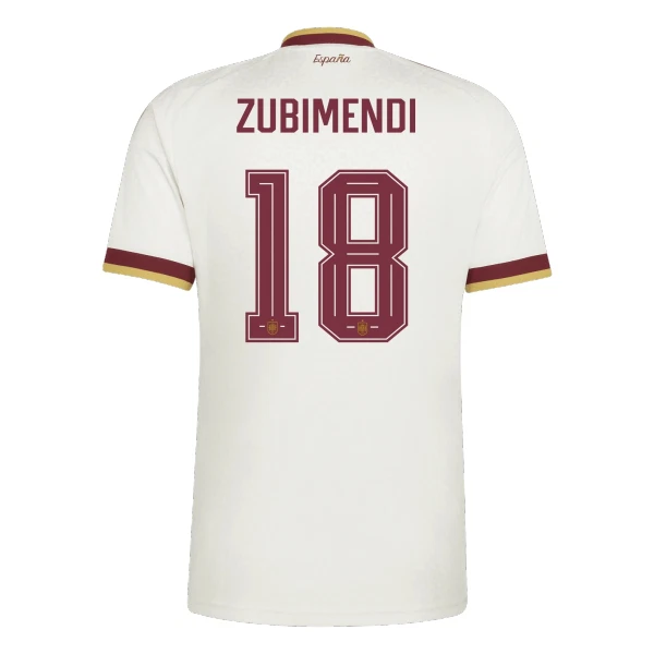Günstige Spanien Zubimendi 18 Herrentrikot Auswärts WM 2026 Kurzarm