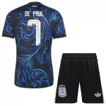 Günstige Argentinien De Paul 7 Kindertrikot Auswärts WM 2026 Kurzarm