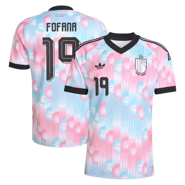 Günstige Belgien Fofana 19 Herrentrikot Auswärts WM 2026 Kurzarm