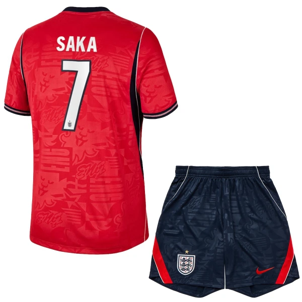 Günstige England Saka 7 Kindertrikot Auswärts WM 2026 Kurzarm