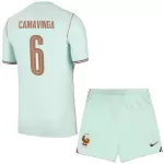 Günstige Frankreich Camavinga 6 Kindertrikot Auswärts WM 2026 Kurzarm