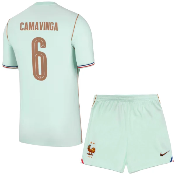 Günstige Frankreich Camavinga 6 Kindertrikot Auswärts WM 2026 Kurzarm