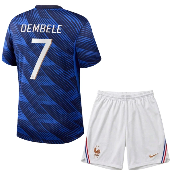Günstige Frankreich O. Dembele 7 Kindertrikot Heim WM 2026 Kurzarm
