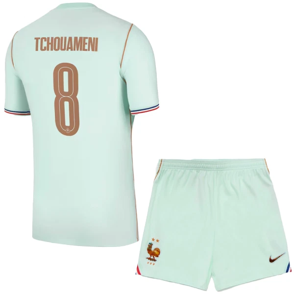 Günstige Frankreich Tchouameni 8 Kindertrikot Auswärts WM 2026 Kurzarm Günstige Frankreich Tchouameni 8 Kindertrikot Auswärts WM 2026 Kurzarm