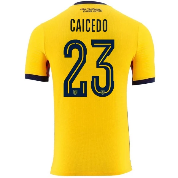 Günstige Ecuador Caicedo 23 Herrentrikot Heim WM 2026 Kurzarm