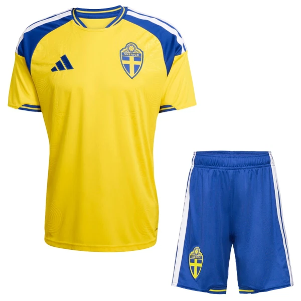Günstige Schweden Kindertrikot Heim WM 2026 Kurzarm Günstige Schweden Kindertrikot Heim WM 2026 Kurzarm