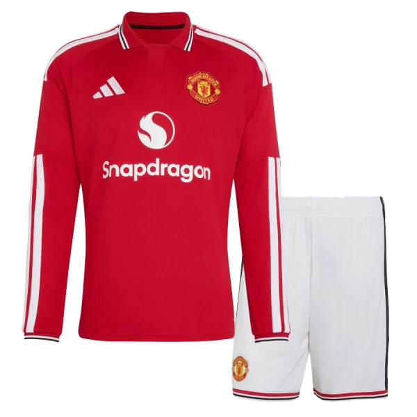 Günstige Manchester United Kindertrikot Heim 2026/27 Langarm