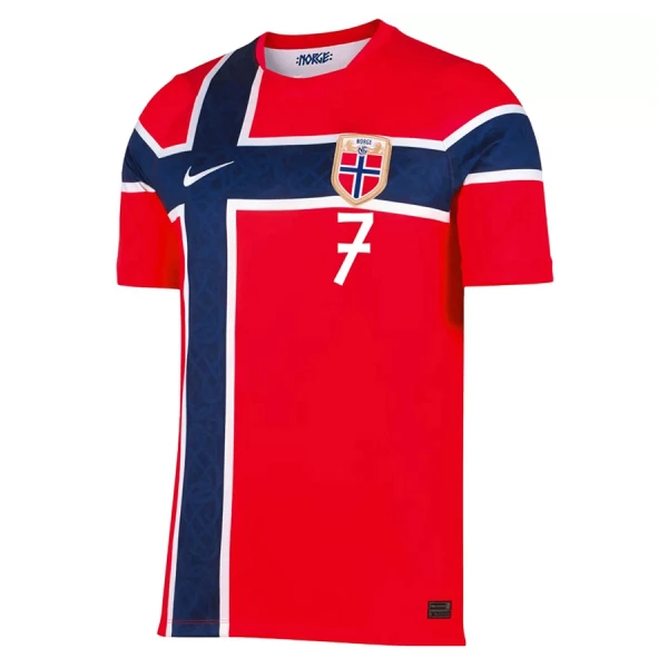 Günstige Norwegen Sorloth 7 Herrentrikot Heim WM 2026 Kurzarm