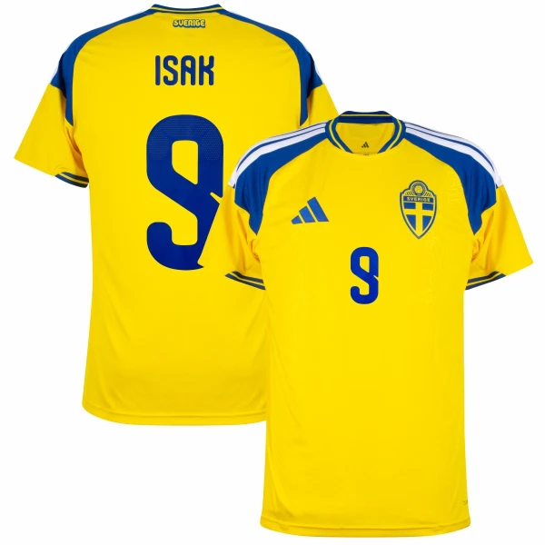 Günstige Schweden Isak 9 Herrentrikot Heim WM 2026 Kurzarm Günstige Schweden Isak 9 Herrentrikot Heim WM 2026 Kurzarm