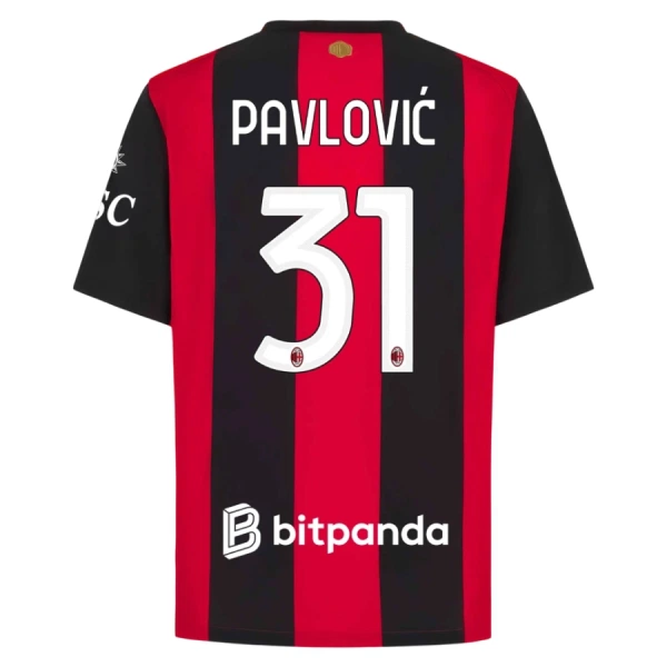 Günstige AC Mailand Pavlovic 31 Herrentrikot Heim 2026/27 Kurzarm