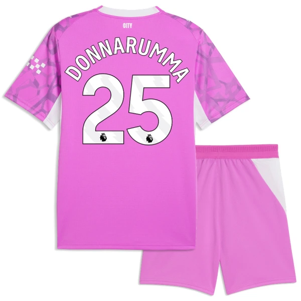 Günstige Manchester City Donnarumma 25 Torwart Kindertrikot Auswärts 2026/27 Kurzarm Rosa
