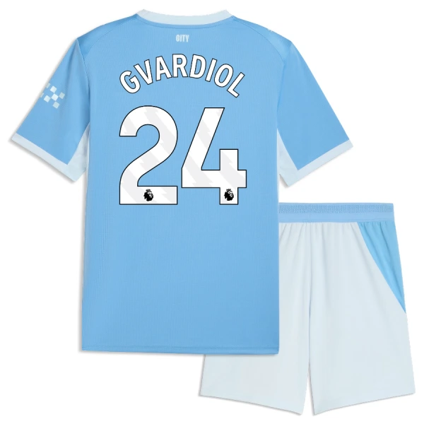 Günstige Manchester City Gvardiol 24 Kindertrikot Heim 2026/27 Kurzarm