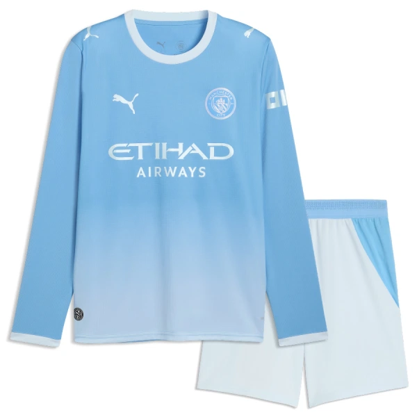 Günstige Manchester City Kindertrikot Heim 2026/27 Langarm