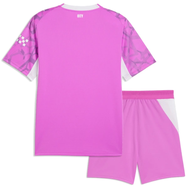 Günstige Manchester City Torwart Kindertrikot Auswärts 2026/27 Kurzarm Rosa