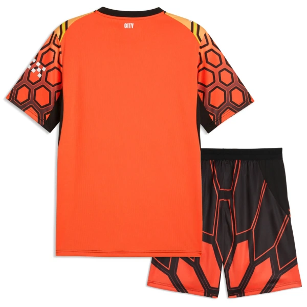 Günstige Manchester City Torwart Kindertrikot Ausweich 2026/27 Kurzarm Orange