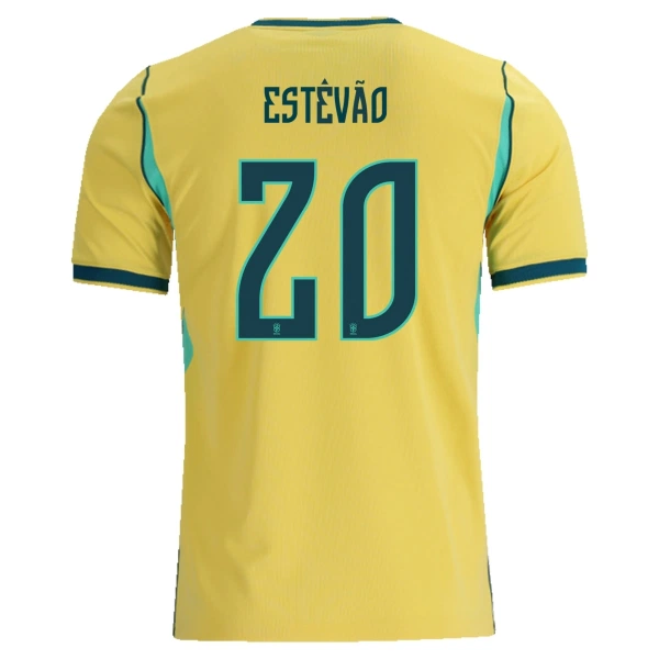 Günstige Brasilien Estevao 20 Herrentrikot Heim WM 2026 Kurzarm Günstige Brasilien Estevao 20 Herrentrikot Heim WM 2026 Kurzarm