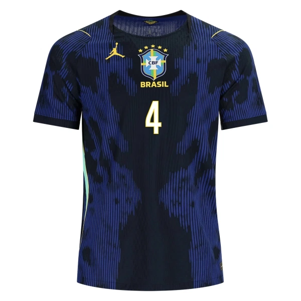 Günstige Brasilien Marquinhos 4 Herrentrikot Auswärts WM 2026 Kurzarm