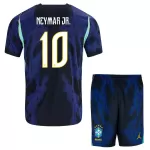 Günstige Brasilien Neymar JR 10 Kindertrikot Auswärts WM 2026 Kurzarm