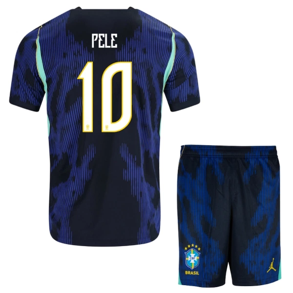 Günstige Brasilien Pele 10 Kindertrikot Auswärts WM 2026 Kurzarm Günstige Brasilien Pele 10 Kindertrikot Auswärts WM 2026 Kurzarm