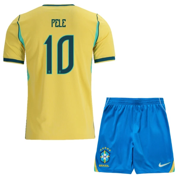 Günstige Brasilien Pele 10 Kindertrikot Heim WM 2026 Kurzarm Günstige Brasilien Pele 10 Kindertrikot Heim WM 2026 Kurzarm