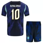 Günstige Brasilien Ronaldinho 10 Kindertrikot Auswärts WM 2026 Kurzarm