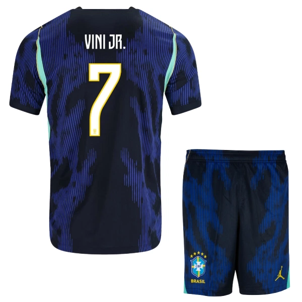 Günstige Brasilien Vini JR. 7 Kindertrikot Auswärts WM 2026 Kurzarm Günstige Brasilien Vini JR. 7 Kindertrikot Auswärts WM 2026 Kurzarm