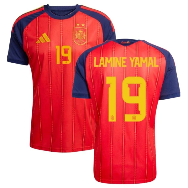 Günstige Spanien 2 Stars Lamine Yamal 19 Herrentrikot Heim WM 2026 Kurzarm Günstige Spanien 2 Stars Lamine Yamal 19 Herrentrikot Heim WM 2026 Kurzarm