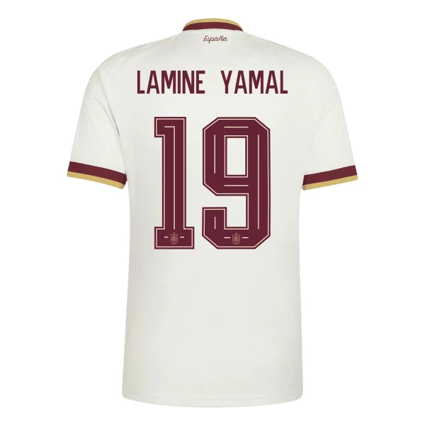 Günstige Spanien 2 Stars Lamine Yamal 19 Kindertrikot Auswärts WM 2026 Kurzarm