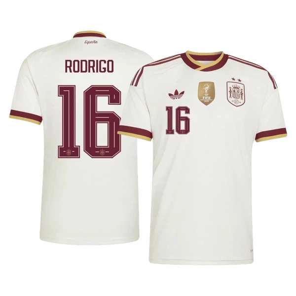Günstige Spanien 2 Stars Rodrigo 16 Herrentrikot Auswärts WM 2026 Kurzarm Günstige Spanien 2 Stars Rodrigo 16 Herrentrikot Auswärts WM 2026 Kurzarm