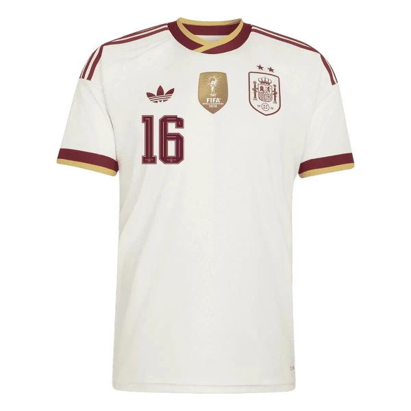 Günstige Spanien 2 Stars Rodrigo 16 Herrentrikot Auswärts WM 2026 Kurzarm