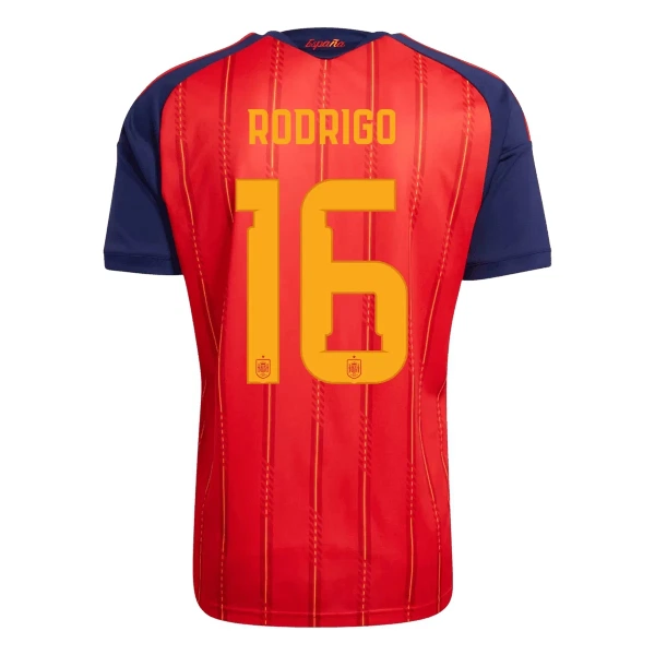 Günstige Spanien 2 Stars Rodrigo 16 Herrentrikot Heim WM 2026 Kurzarm